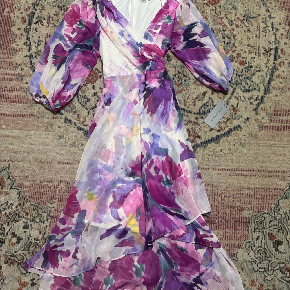 Marc New York Floral Purple Pink Maxi Dress